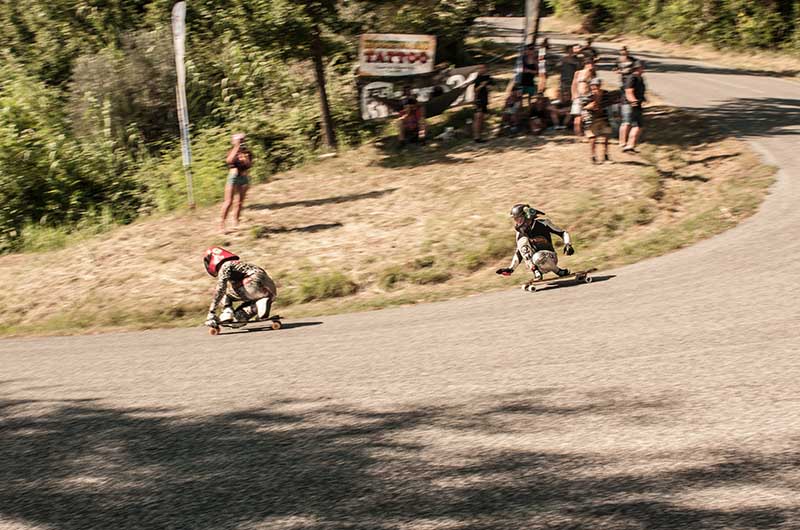 skaters on a curve