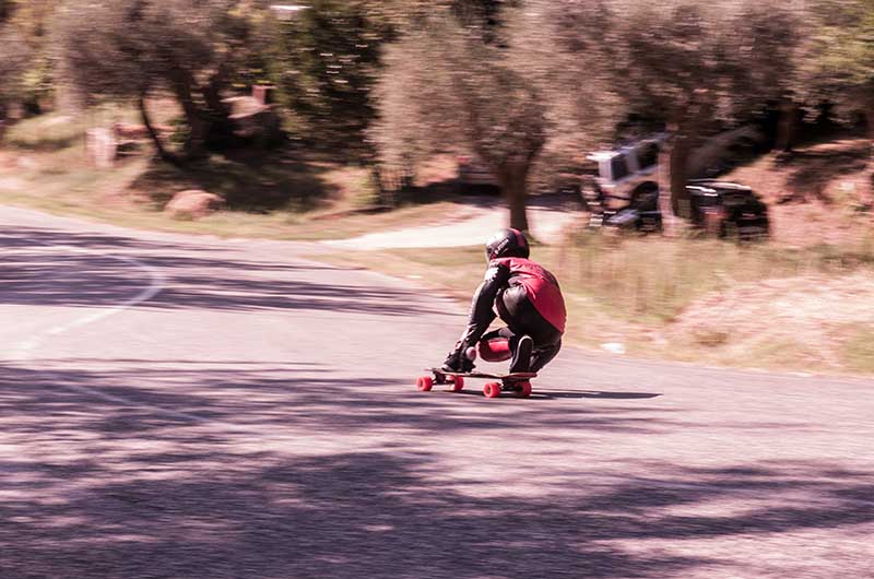 red skater from the back